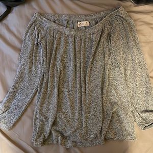 Hollister Gray Off the Shoulder Top - Medium